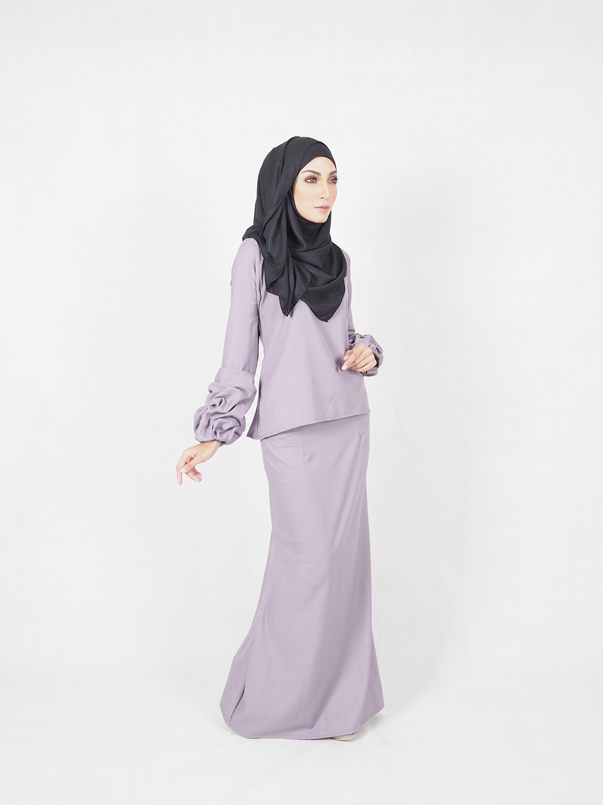 SW4573 Baju Kurung (Plus Size) Grey