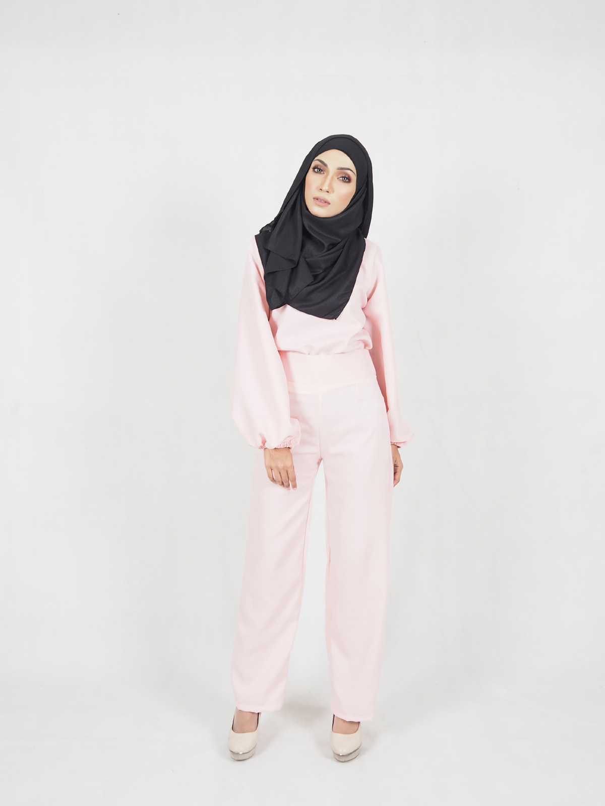 SW4583 Blouse & Pant (Plus Size) Pink