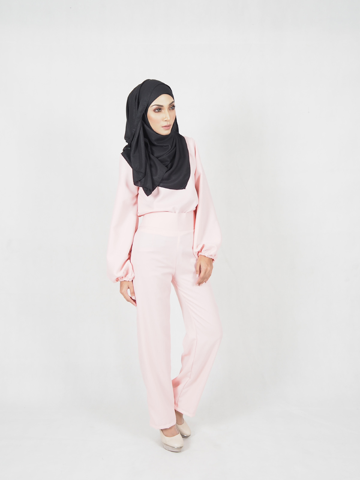 SW4583 Blouse & Pant (Plus Size) Pink
