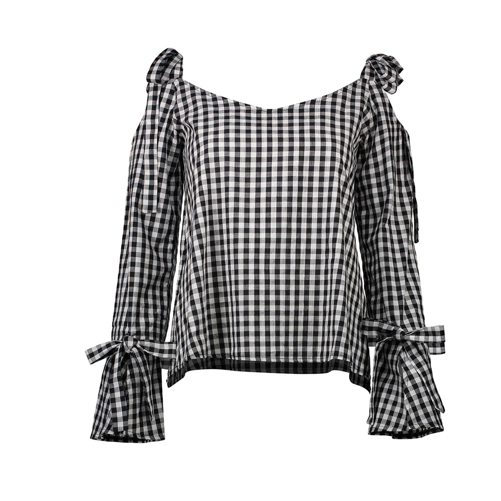 EW20101 Stylish Checker Top Black
