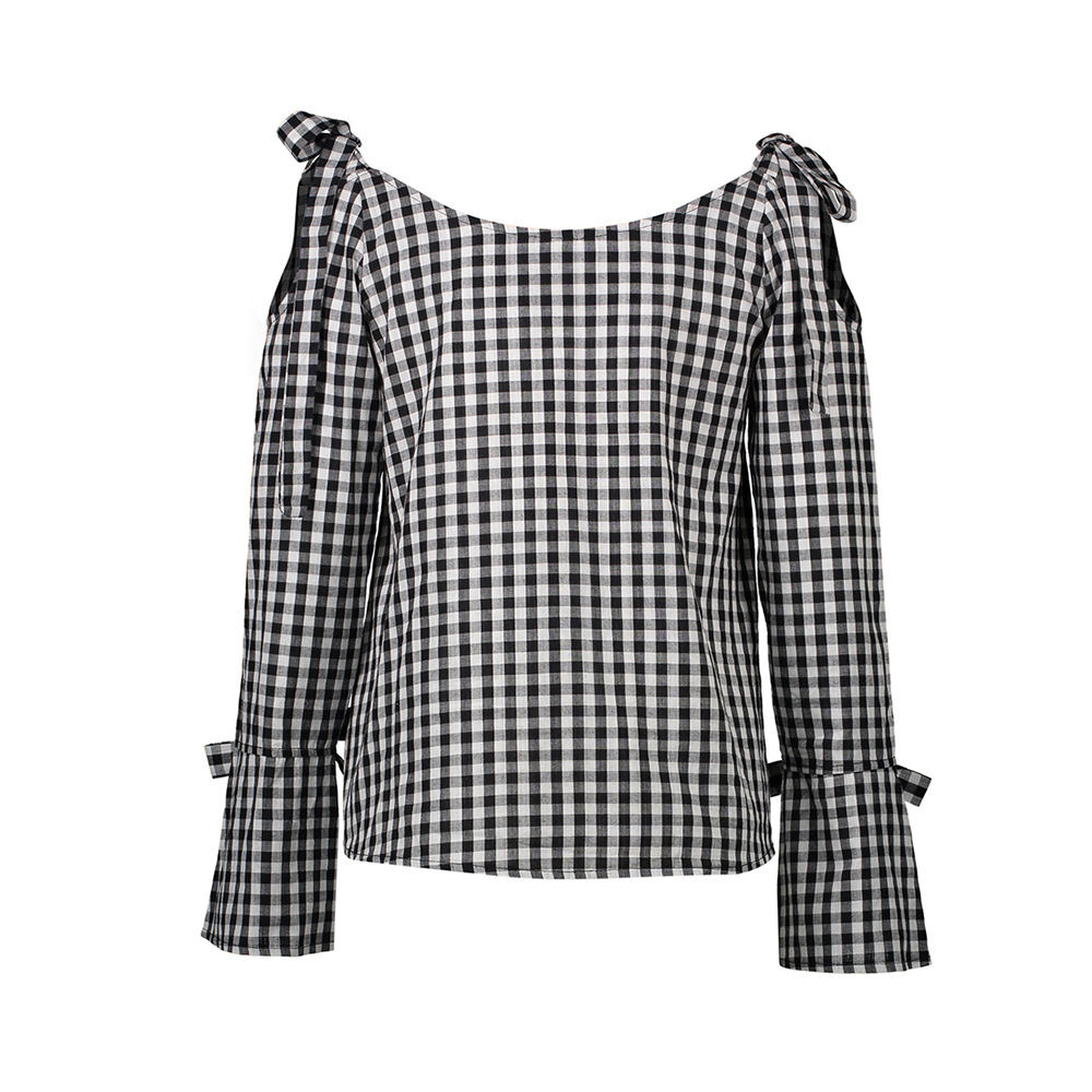 EW20101 Stylish Checker Top Black