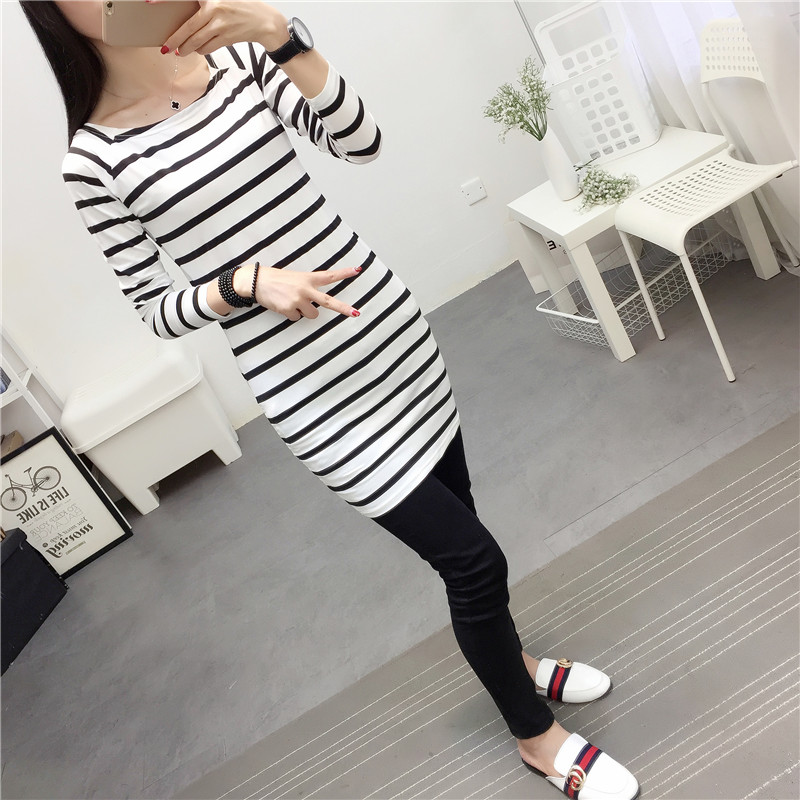 EW20104 Stripe Dress White