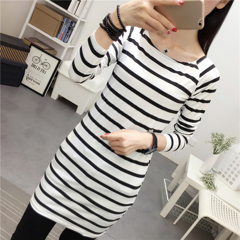 EW20104 Stripe Dress White