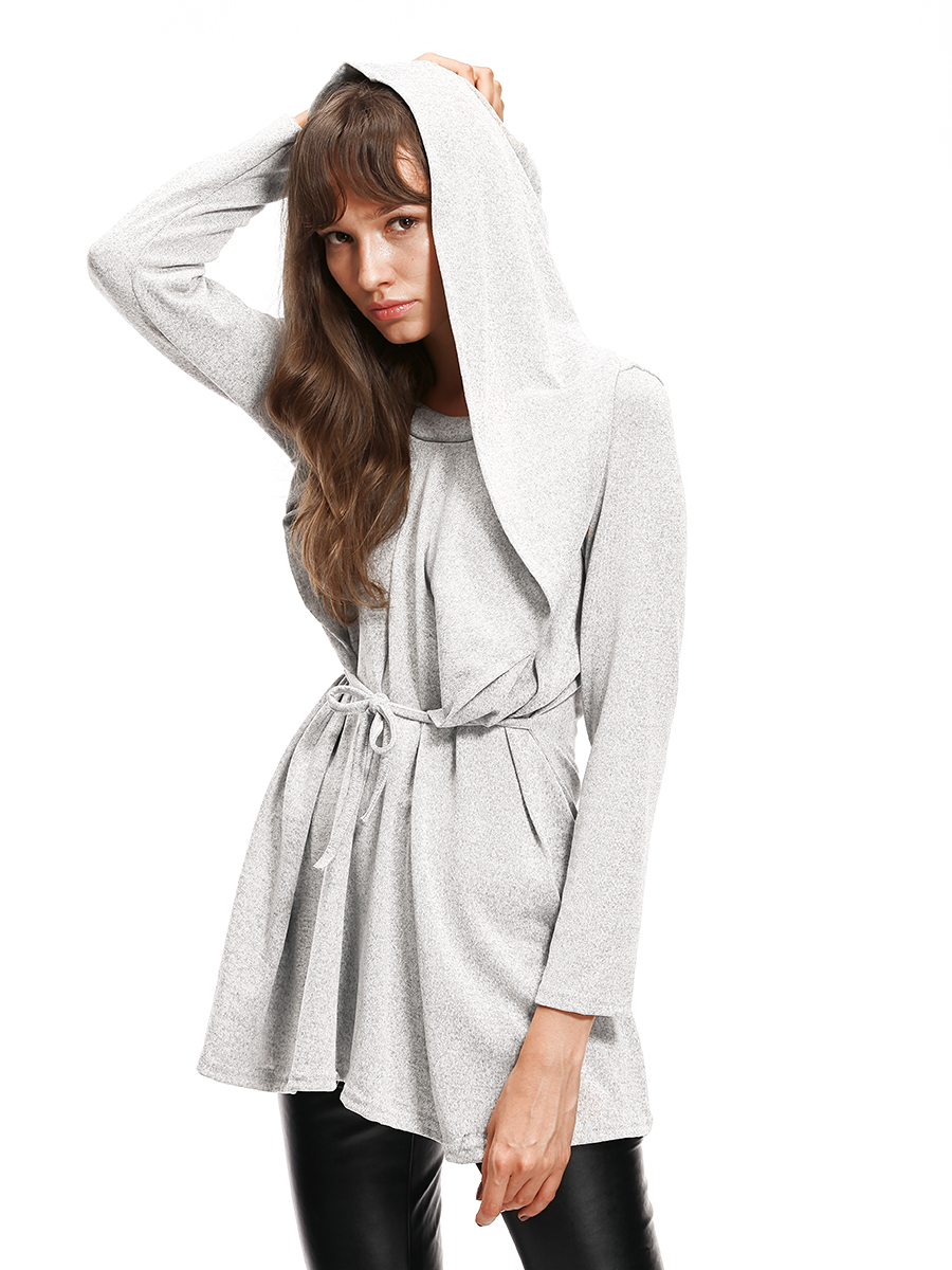 EW20107 Fashion Hooded Top Grey