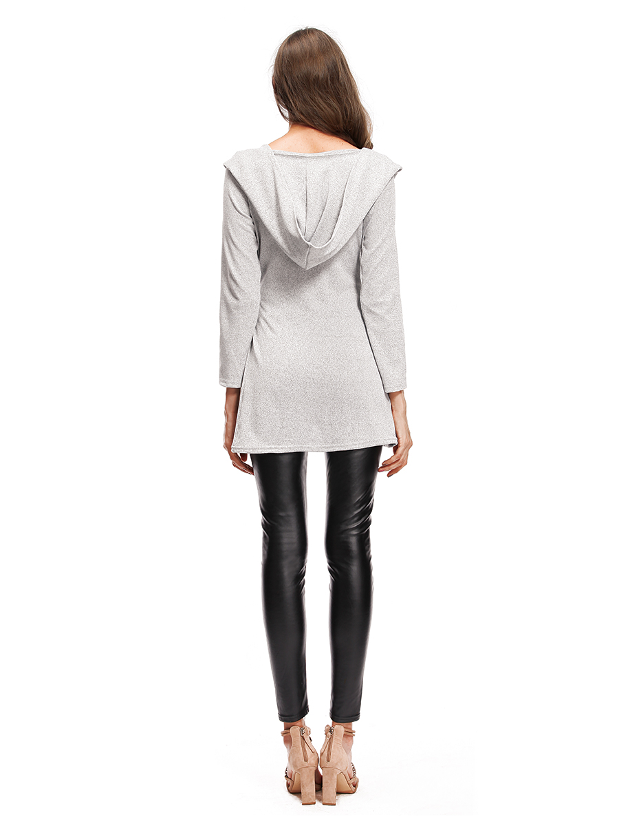 EW20107 Fashion Hooded Top Grey