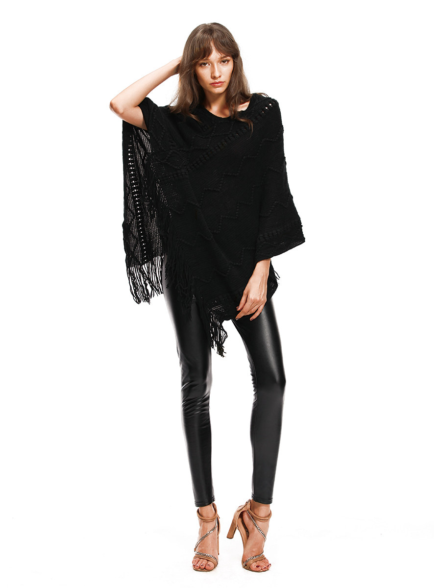 EW20109 Stylish Knit Top Black