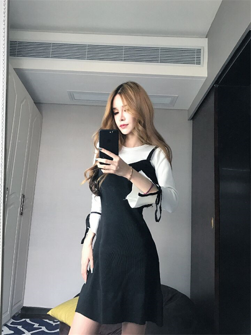 EW20120 Fashion One Piece Dress Black