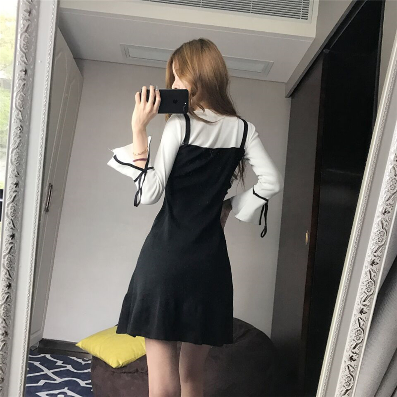 EW20120 Fashion One Piece Dress Black