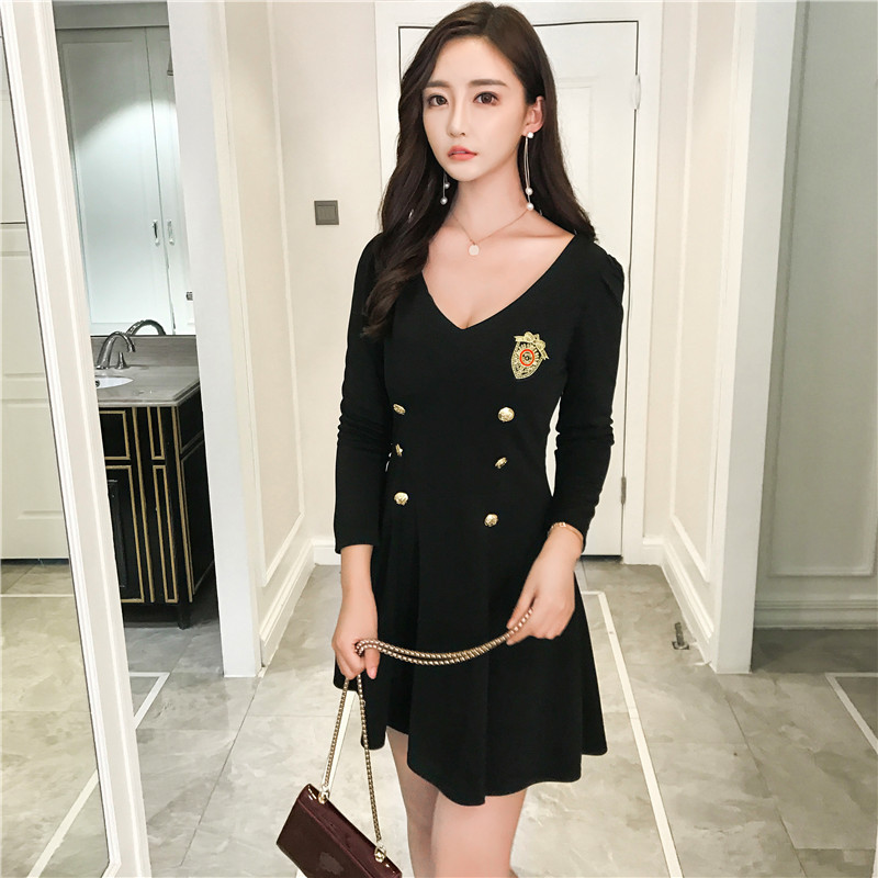 EW20162 Sexy Dress Black