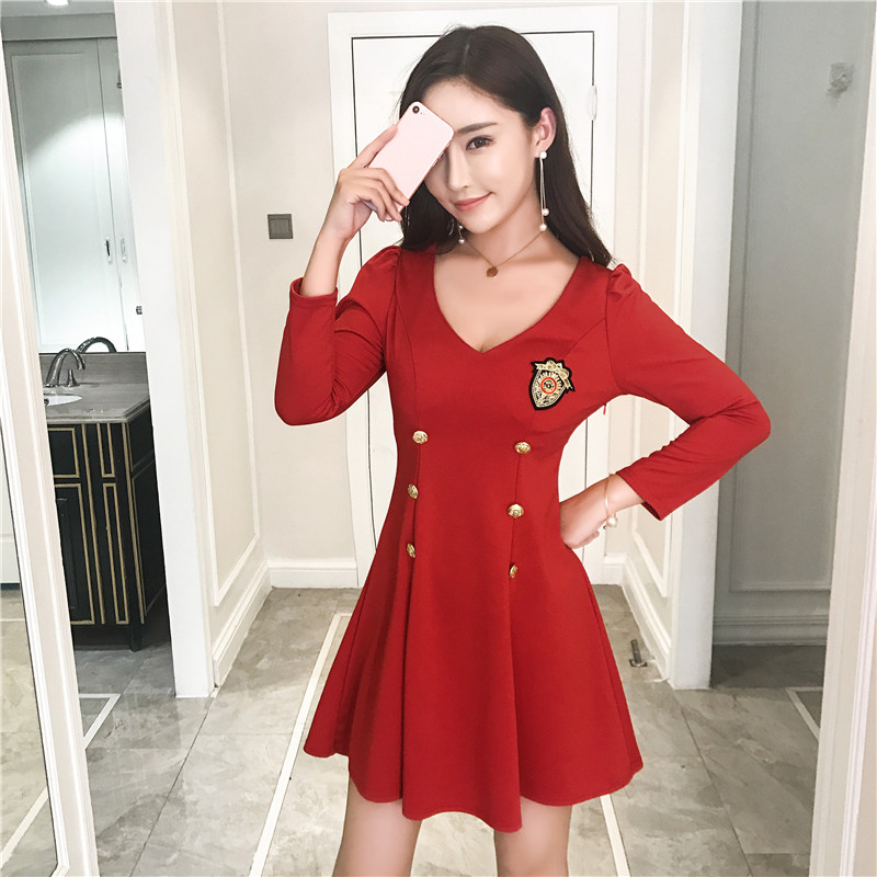 EW20162 Sexy Dress Red