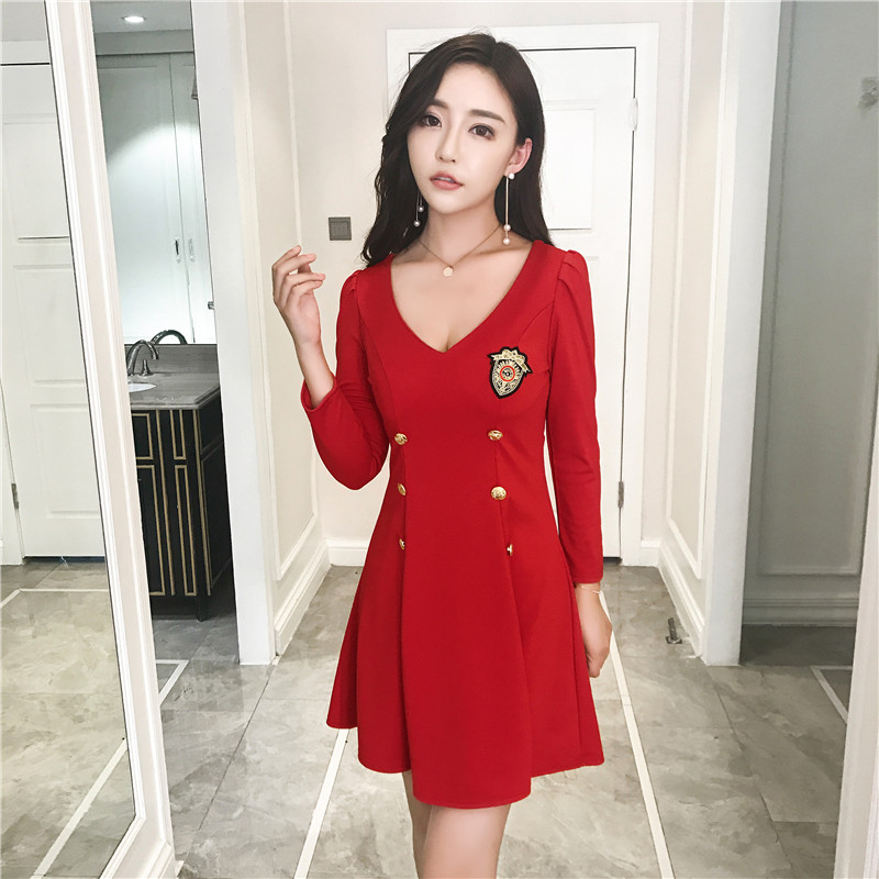 EW20162 Sexy Dress Red