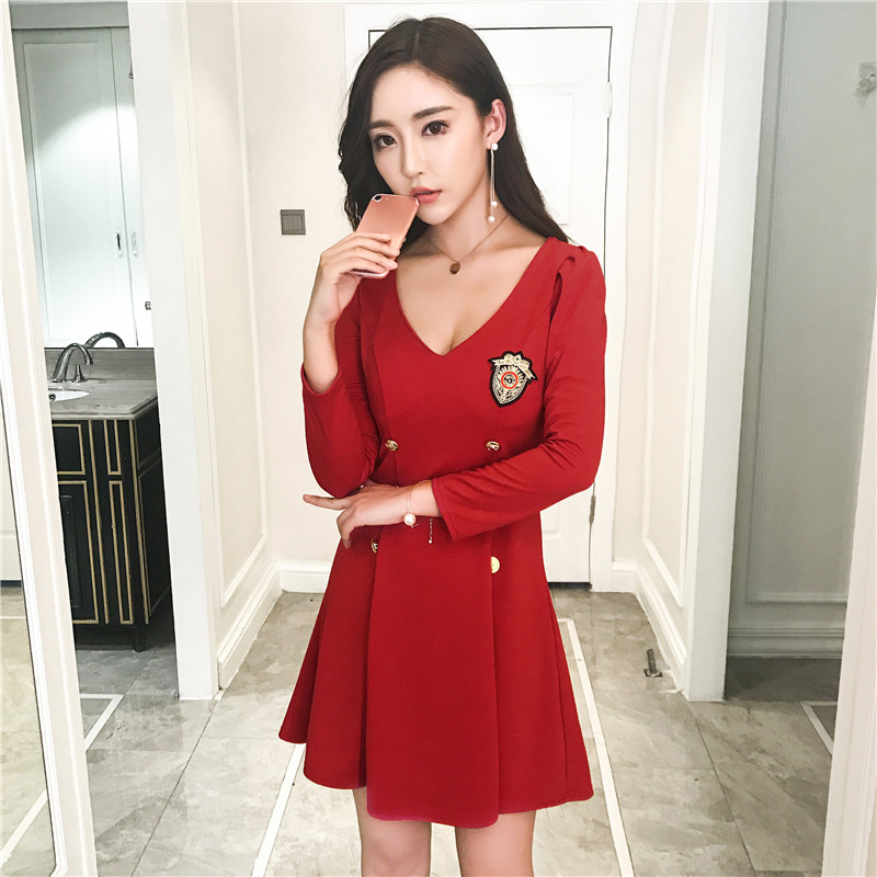 EW20162 Sexy Dress Red