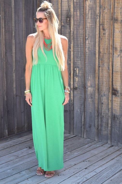 EW20163 Europe Fashion Dress Green