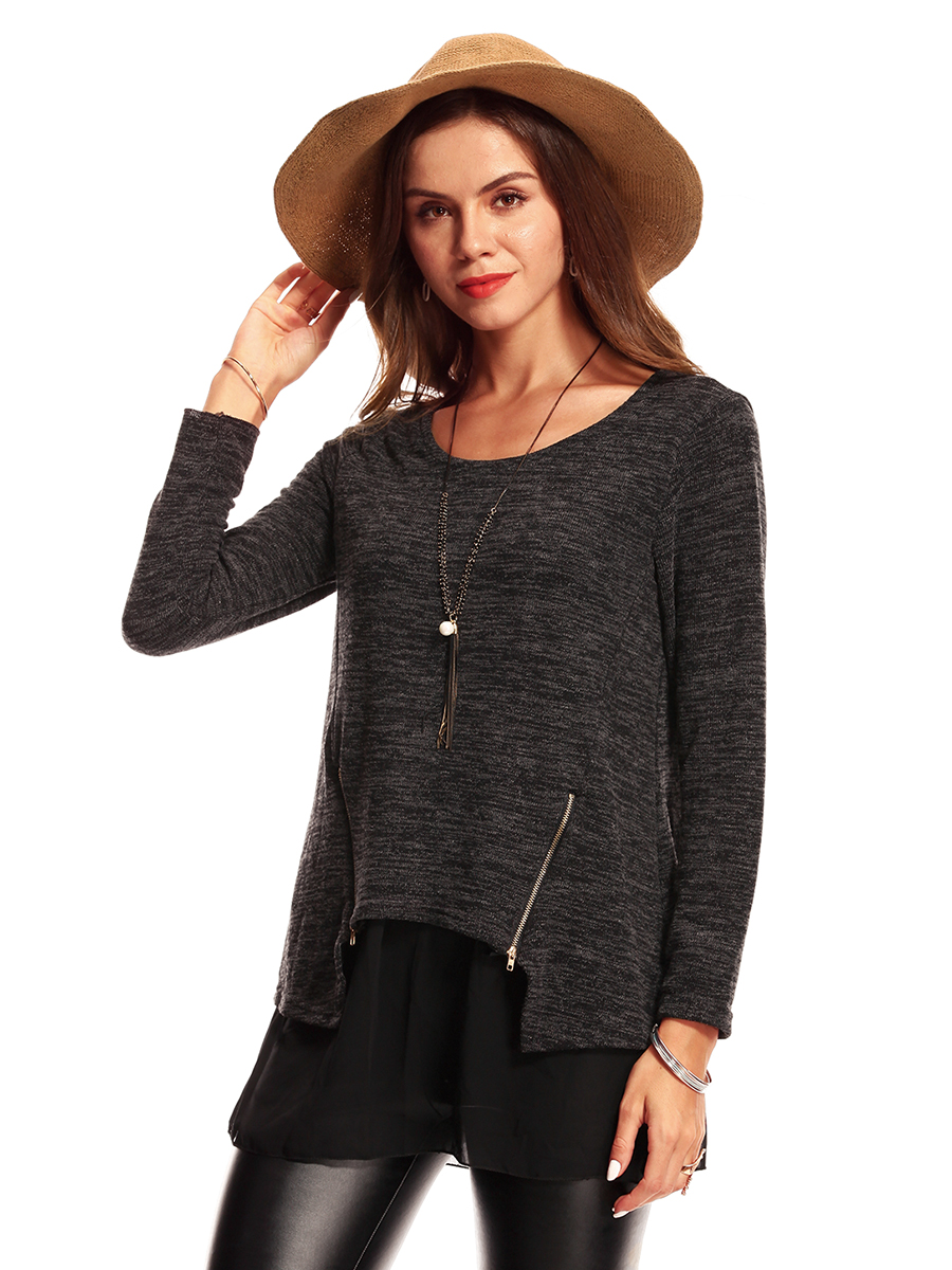 EW20171 Europe Fashion Top Dark Grey