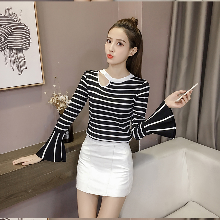 EW20193 Fashion Stripe Top Black