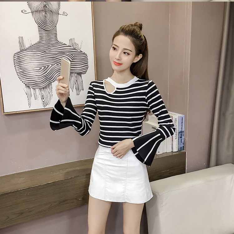 EW20193 Fashion Stripe Top Black