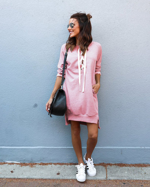 EW20212 Stylish Dress Pink