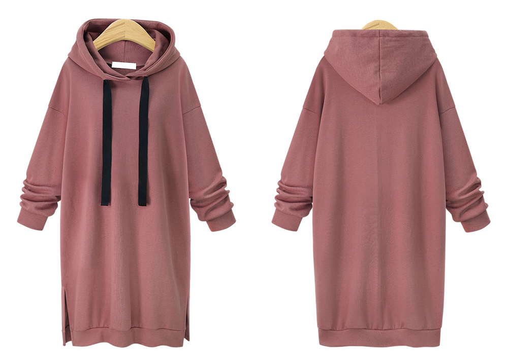 EW20213 Stylish Hooded Dress Pink