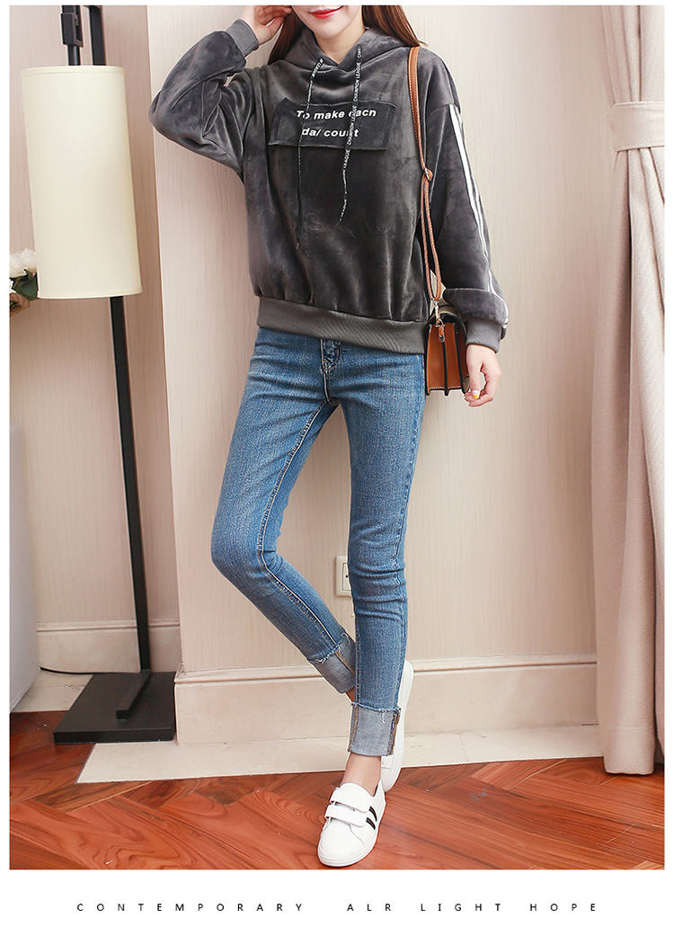 EW20239 Fashion Hooded Top Grey