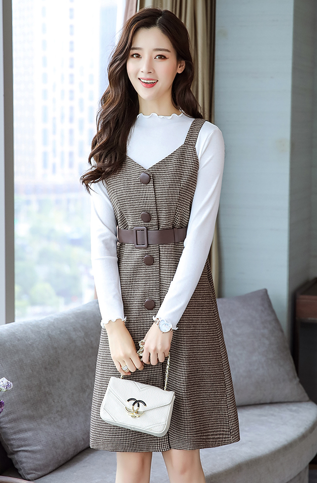 EW20242 Stylish Top and Dress Set Khaki
