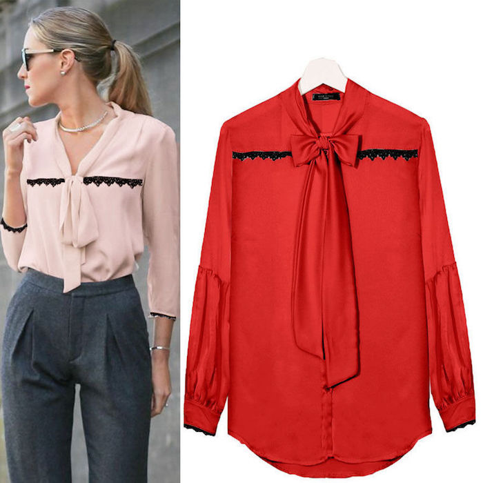 EW20245 Stylish Chiffon Top Red