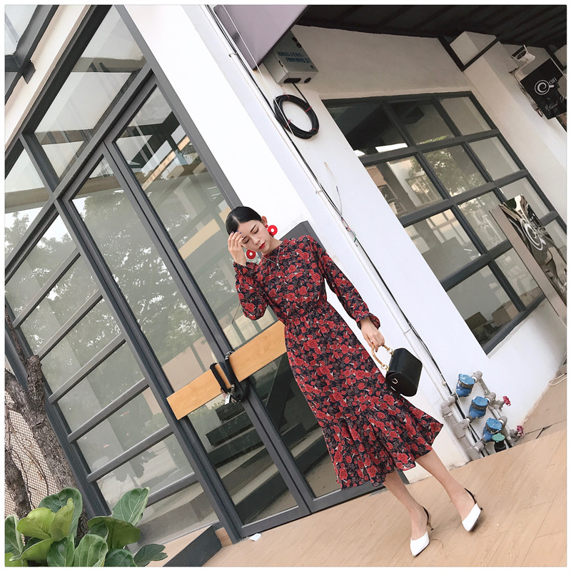 EW20285 Floral Dress Red