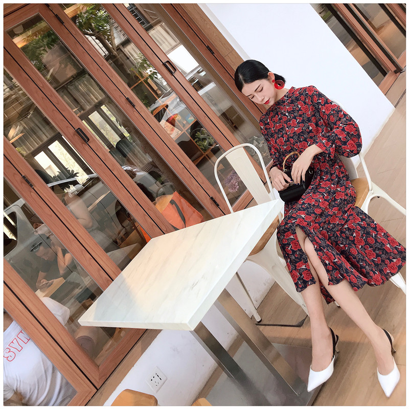 EW20285 Floral Dress Red