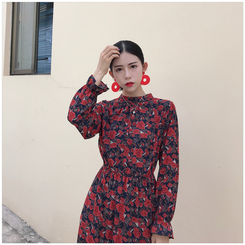 EW20285 Floral Dress Red
