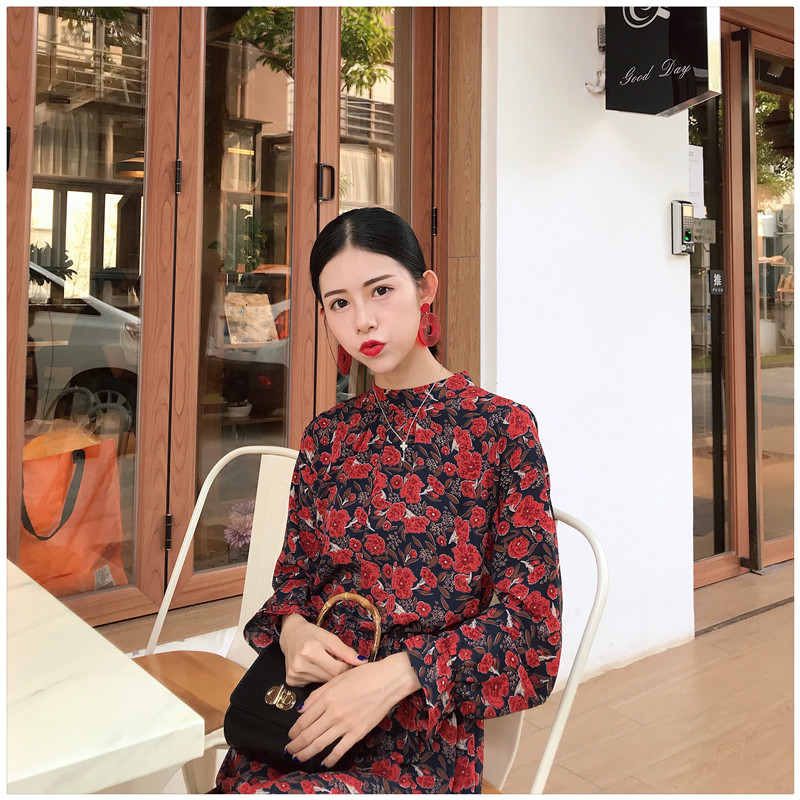 EW20285 Floral Dress Red