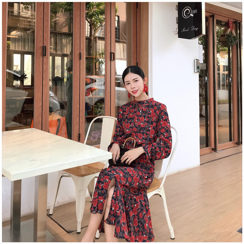 EW20285 Floral Dress Red