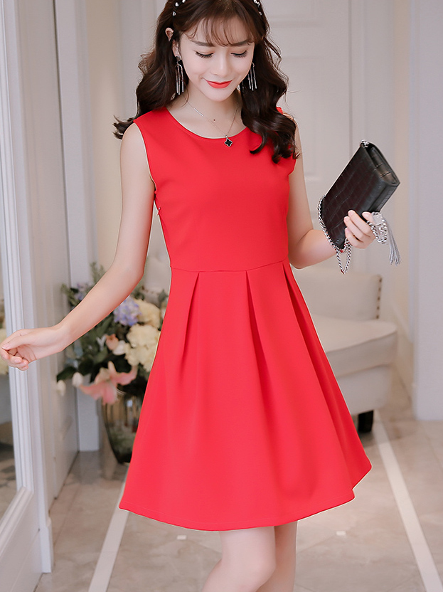 TW60002 Sleeveless Dress Red