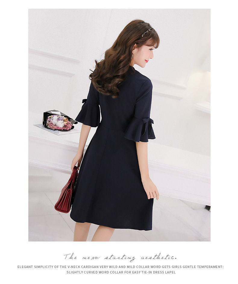 TW60003 Lovely OL Dress Dark Blue