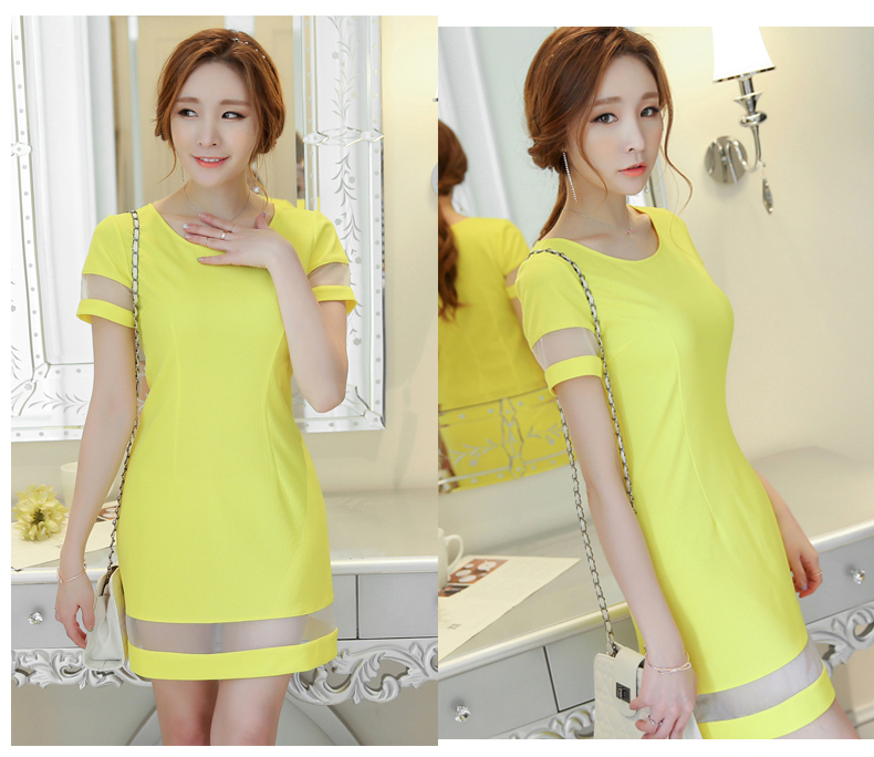 TW60004 Fashion OL Dress Yellow