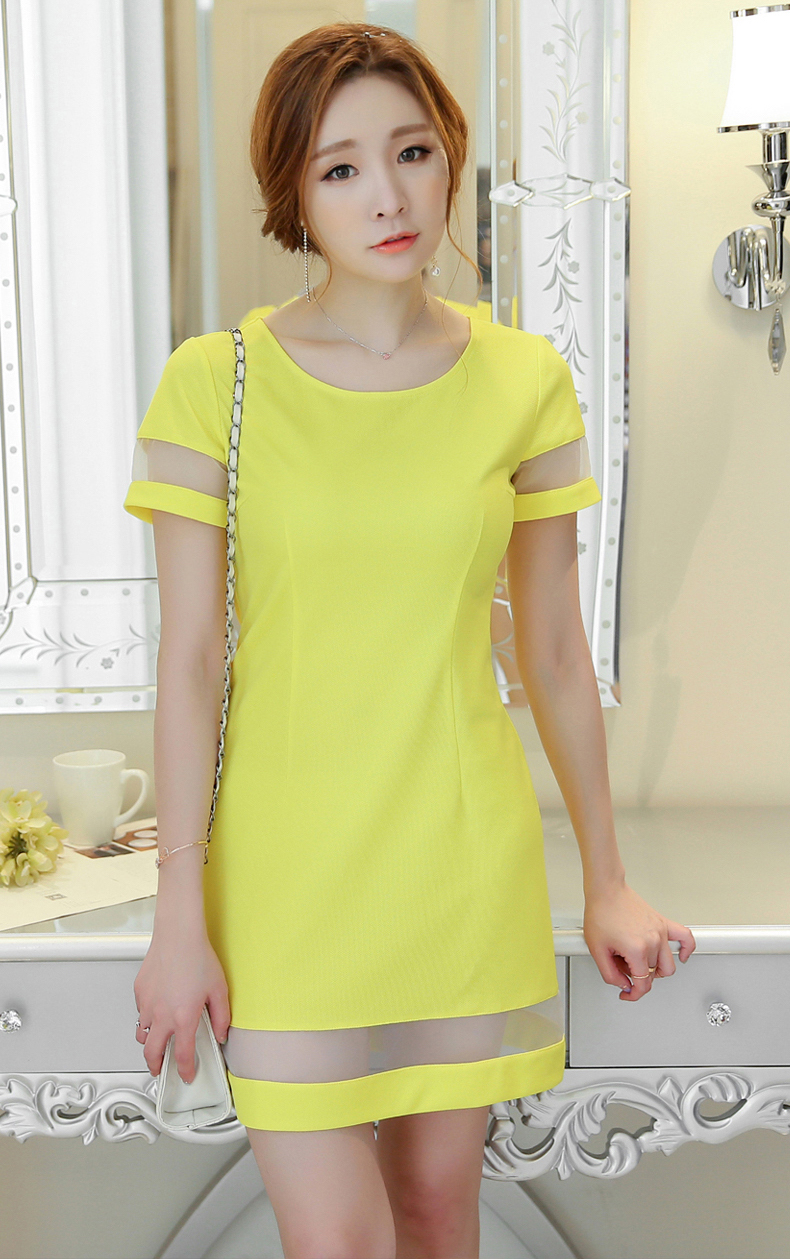 TW60004 Fashion OL Dress Yellow