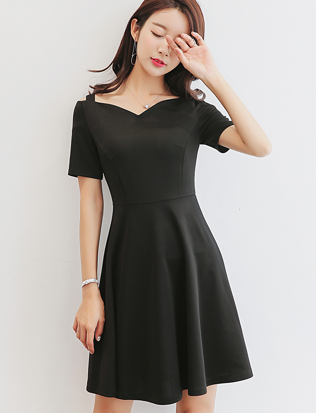 TW60007 Trendy OL Dress Black
