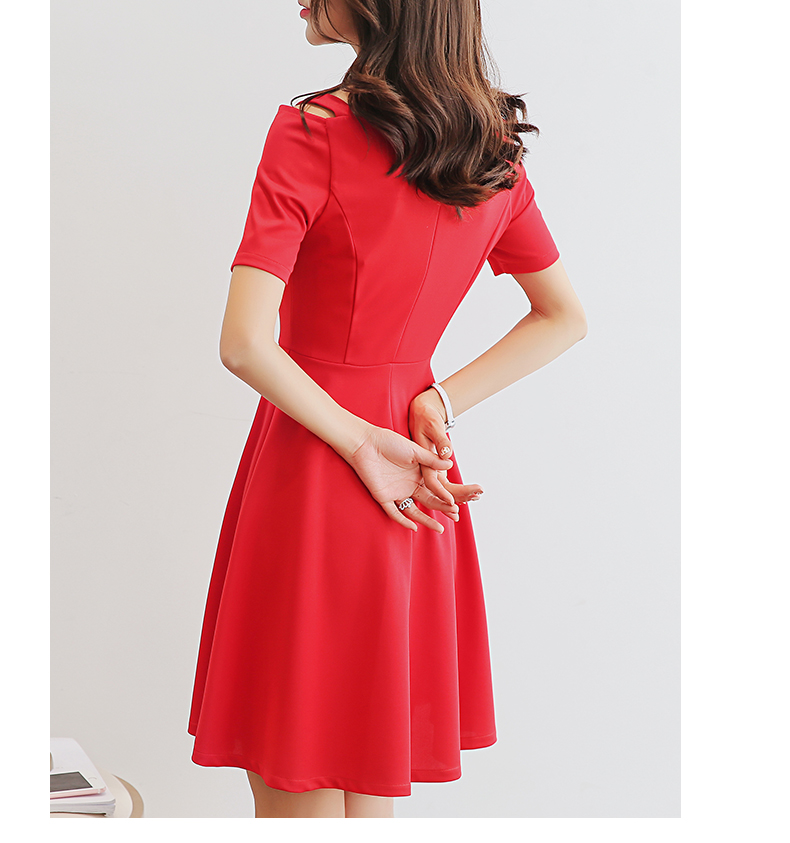 TW60007 Trendy OL Dress Red