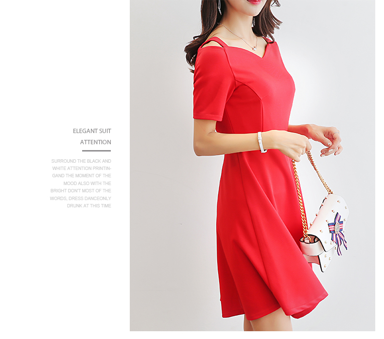 TW60007 Trendy OL Dress Red