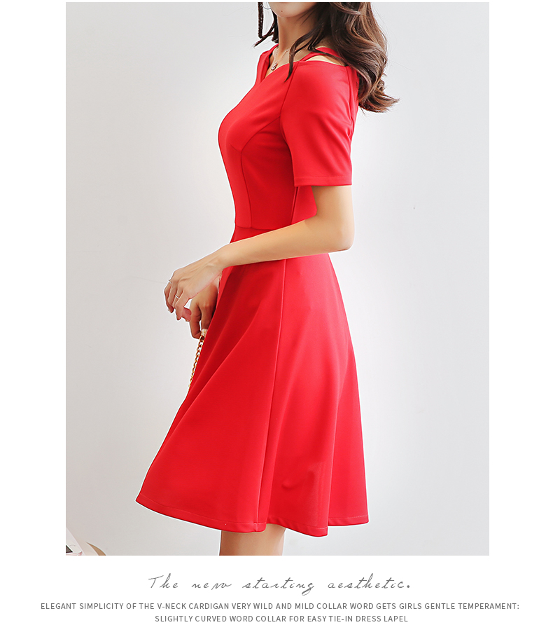 TW60007 Trendy OL Dress Red