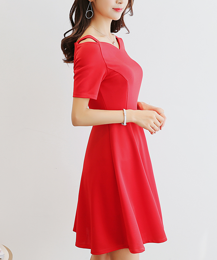 TW60007 Trendy OL Dress Red
