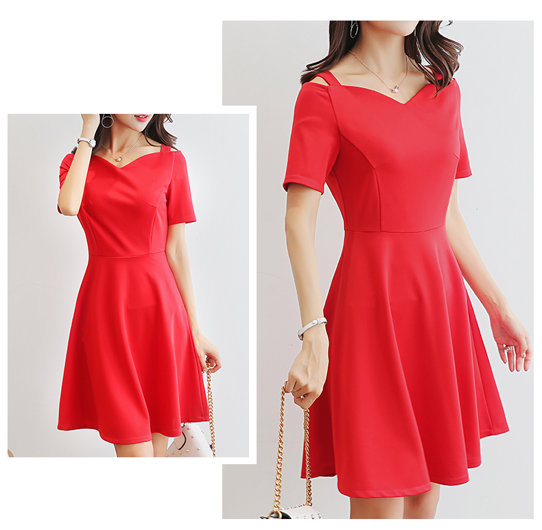 TW60007 Trendy OL Dress Red