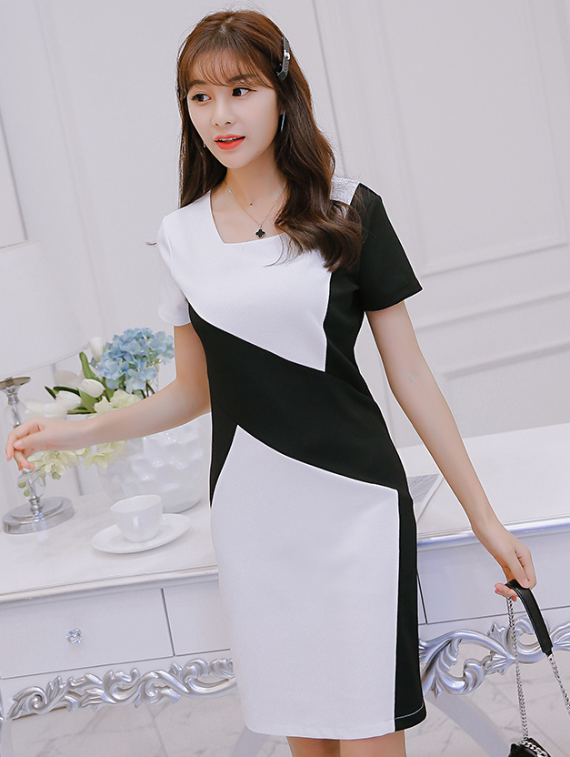 TW60008 Elegant OL Dress White