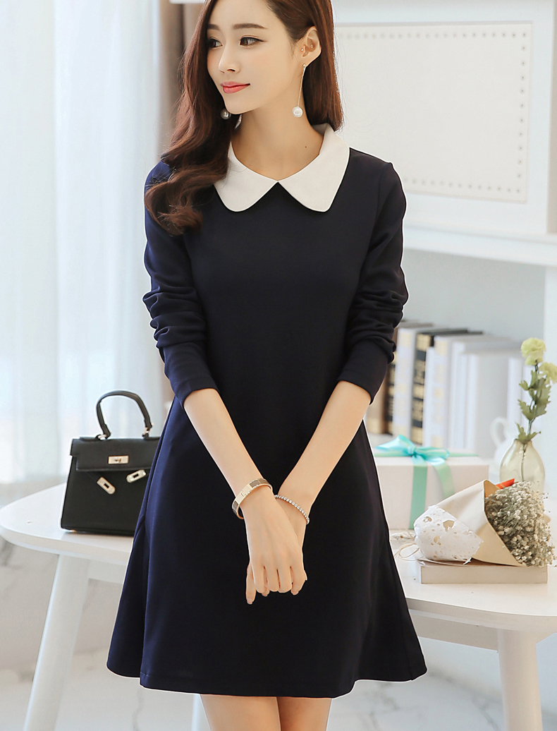 TW60012 Lovely OL Dress Dark Blue