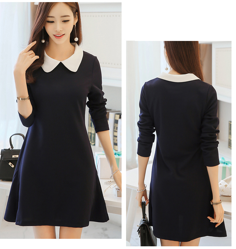 TW60012 Lovely OL Dress Dark Blue