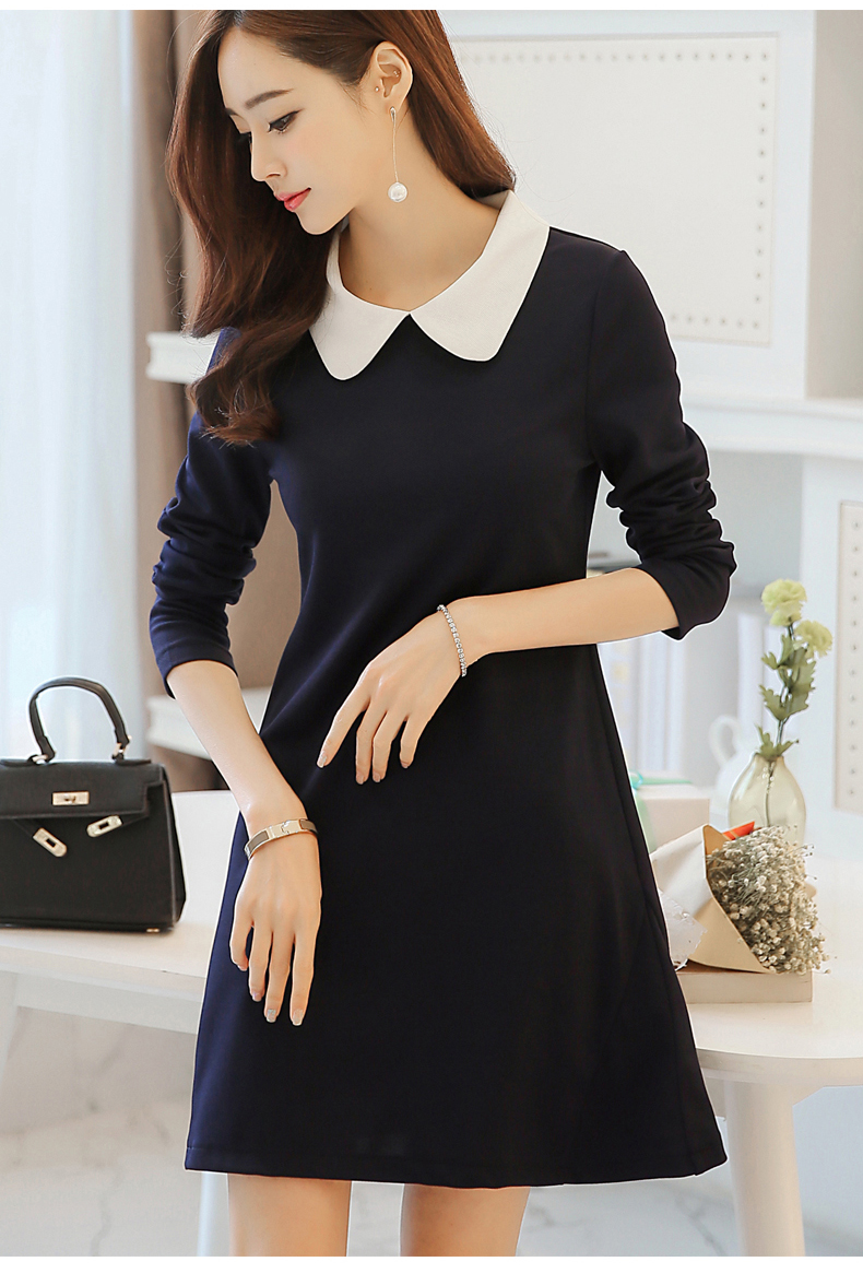 TW60012 Lovely OL Dress Dark Blue