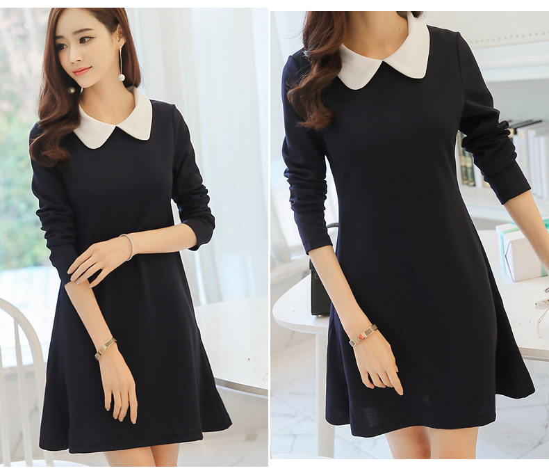 TW60012 Lovely OL Dress Dark Blue
