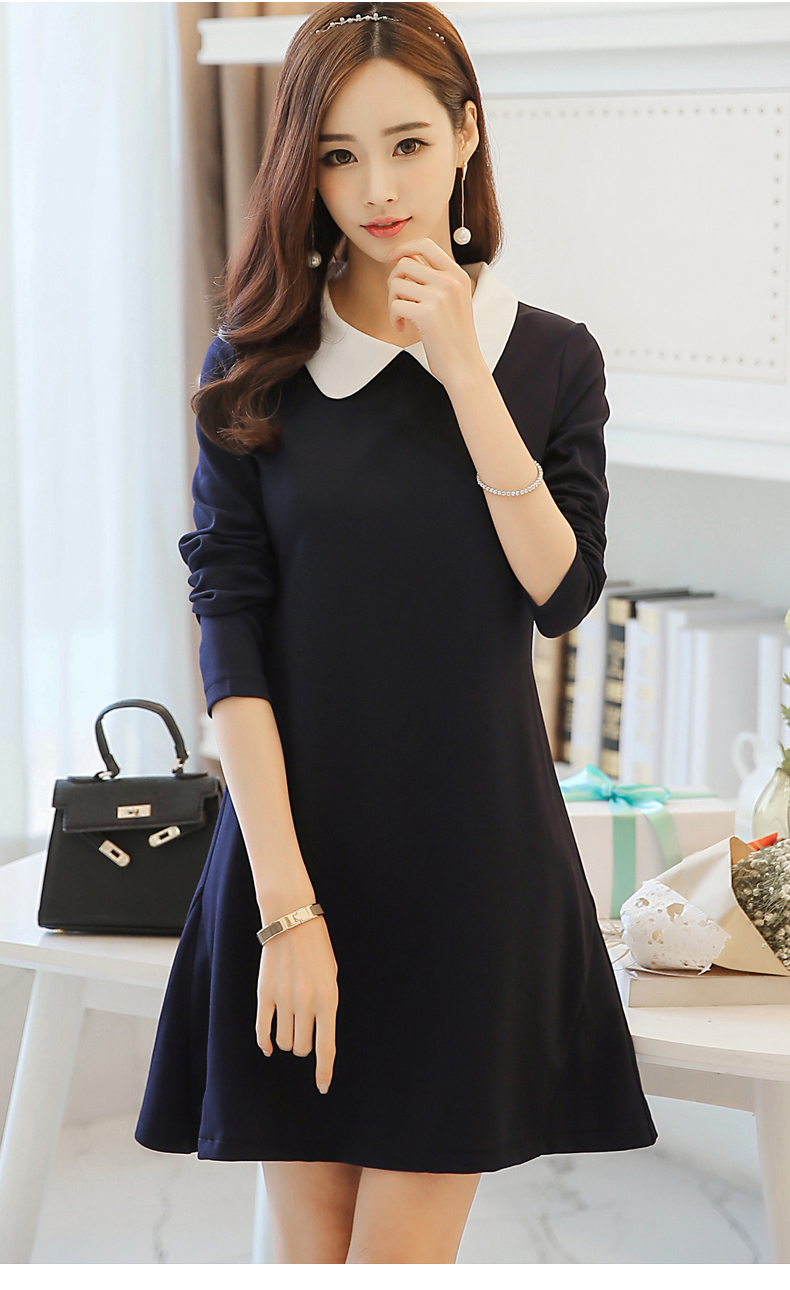 TW60012 Lovely OL Dress Dark Blue