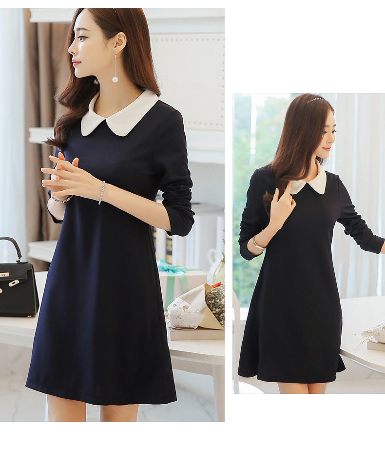 TW60012 Lovely OL Dress Dark Blue