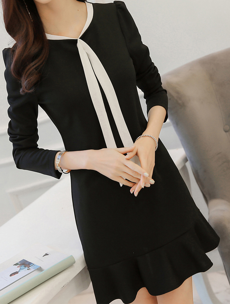 TW60019 Fashion OL Dress Black