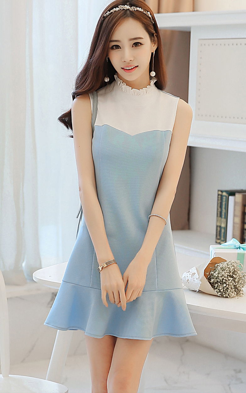 TW60020 Sweet OL Dress Blue