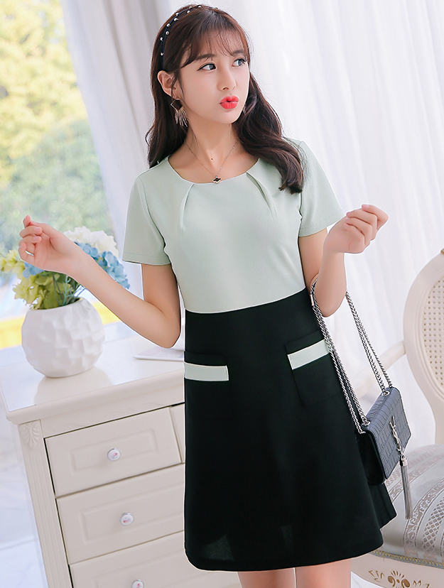 TW60032 Stylish OL Dress Green